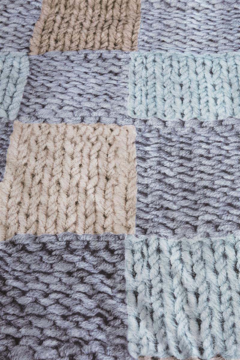 Ariadne at Home Knit Squares Blue dekbedovertrek blauw - Circular Dreams