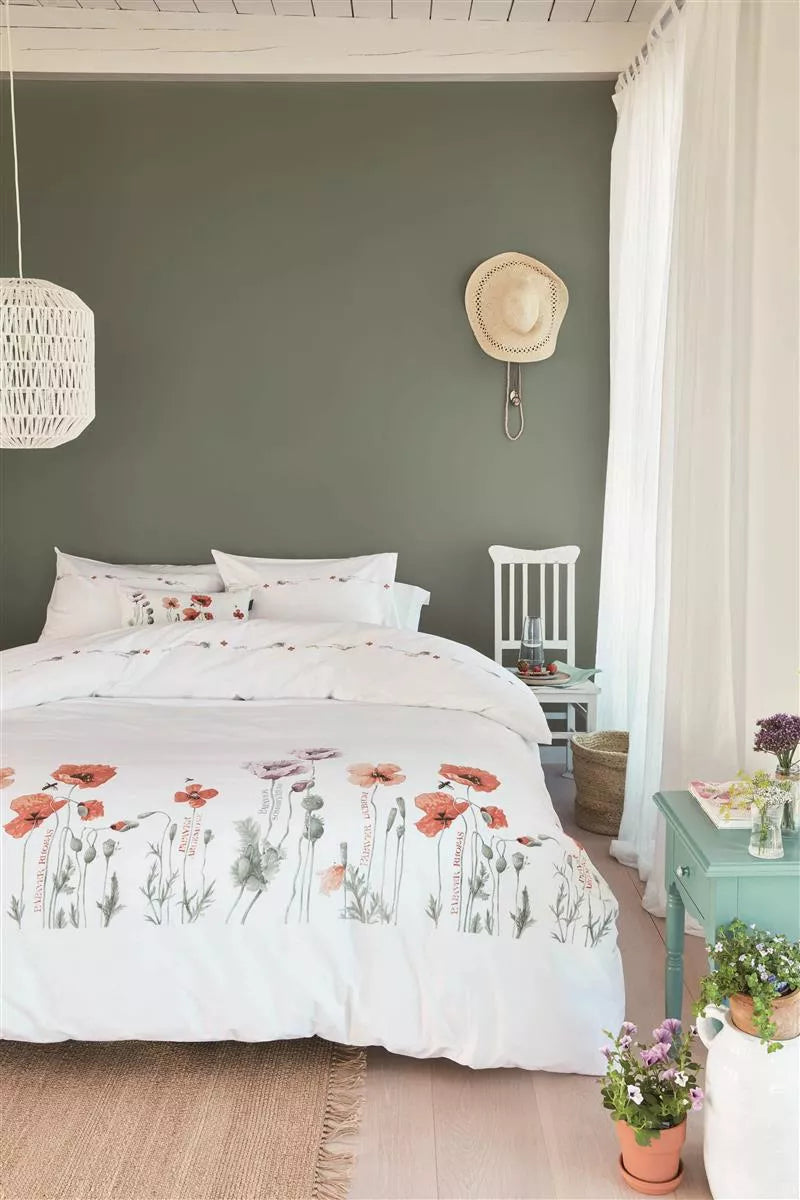 Marjolein Bastin Poppies red dekbedovertrek wit NL 2 persoons (200 x 200/220 cm)