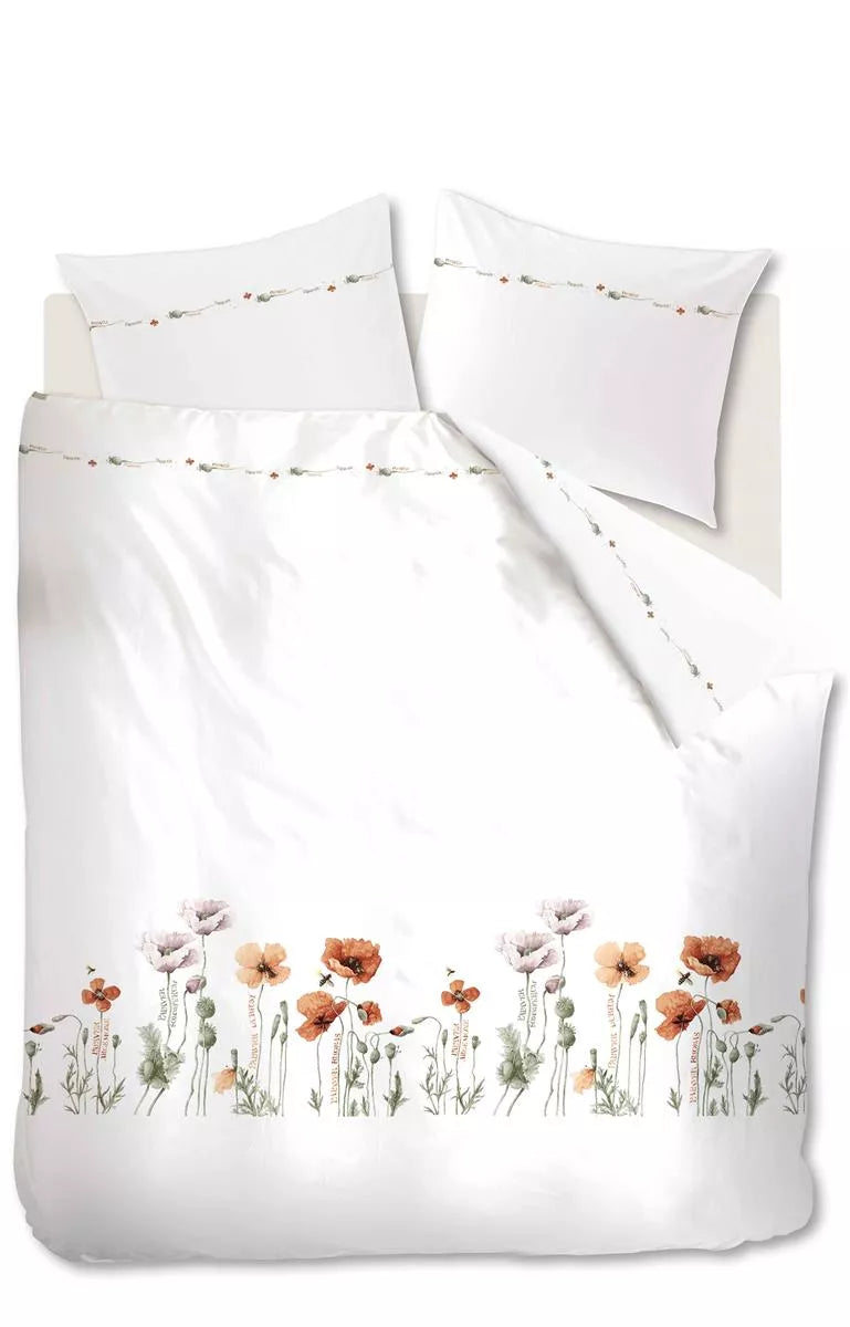Marjolein Bastin Poppies red dekbedovertrek wit NL 2 persoons (200 x 200/220 cm)