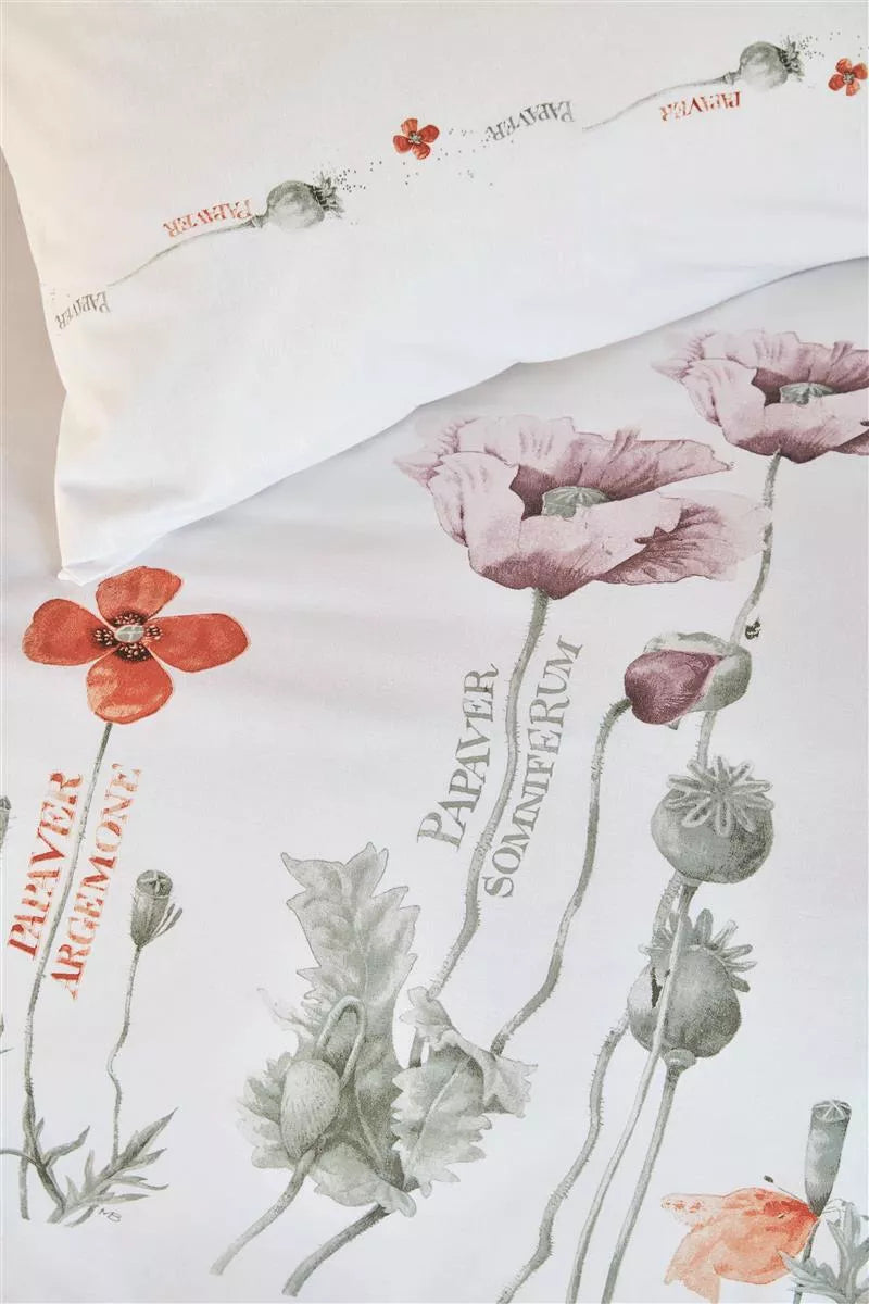 Marjolein Bastin Poppies red dekbedovertrek wit NL 2 persoons (200 x 200/220 cm)