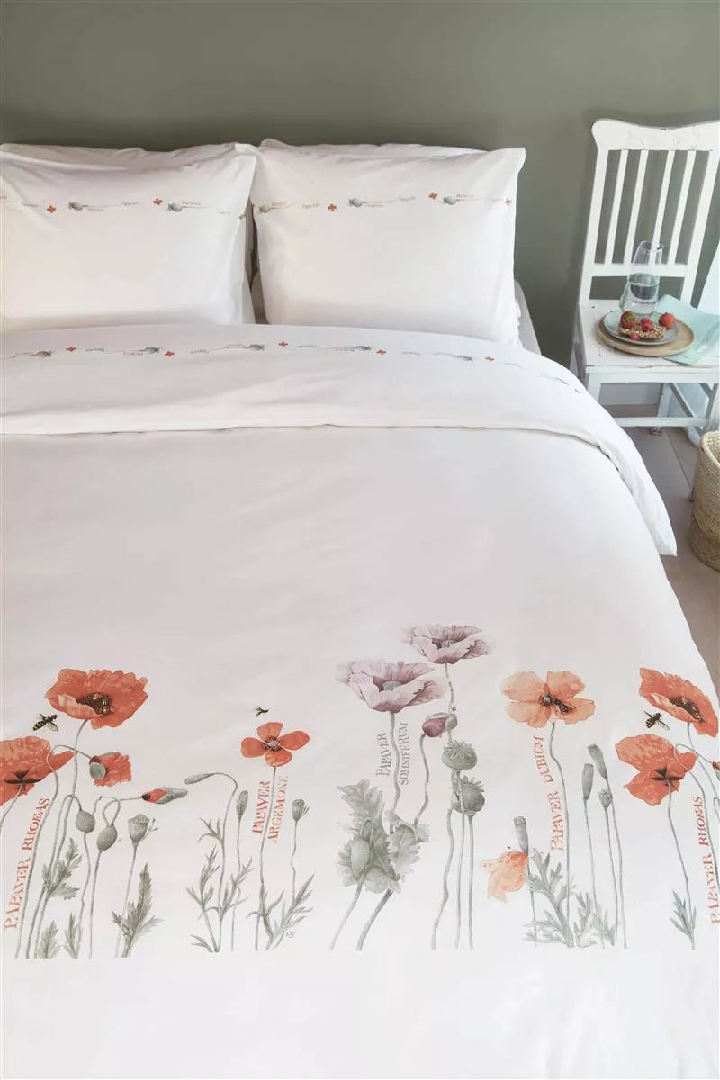 Marjolein Bastin Poppies red dekbedovertrek wit NL 2 persoons (200 x 200/220 cm)