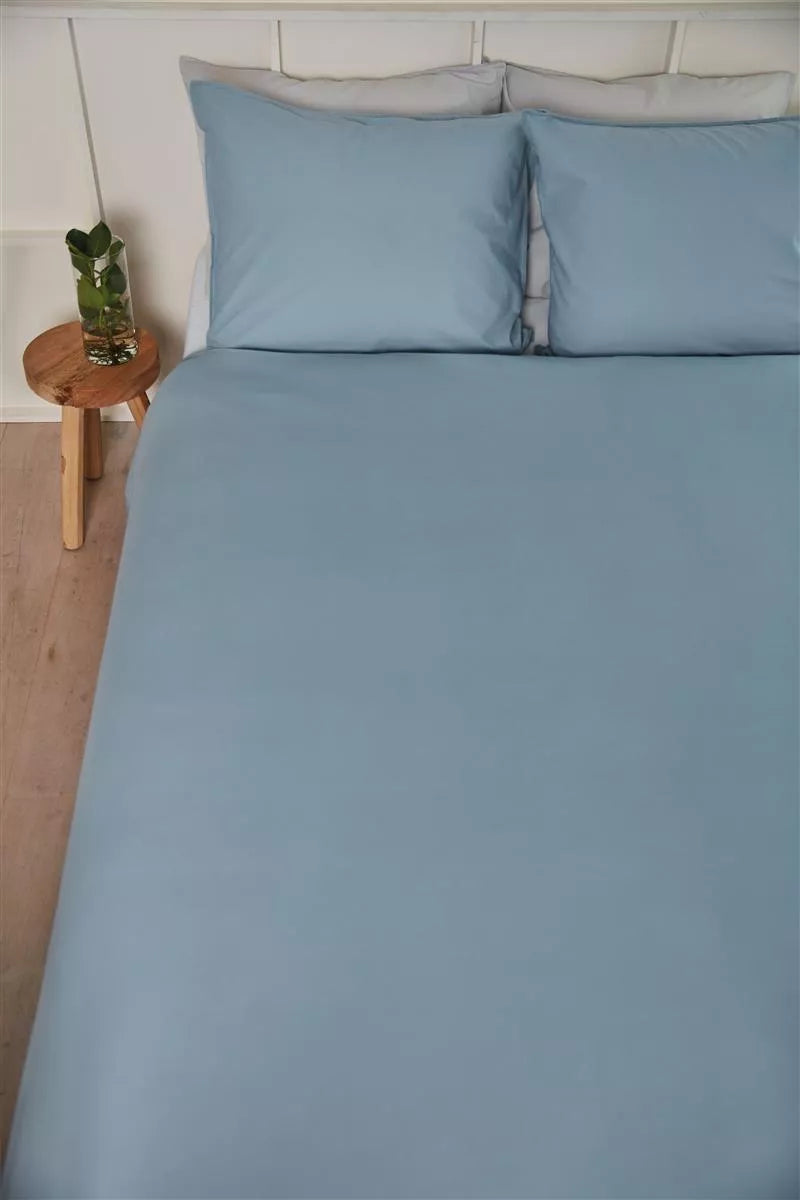 Beddinghouse Organic Basic Blue dekbedovertrek blauw NL 1 persoons (140 x 200/220cm)