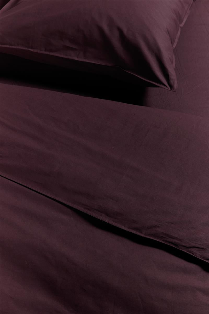 Ambiante Cotton Uni Dark Red dekbedovertrek rood - Circular Dreams