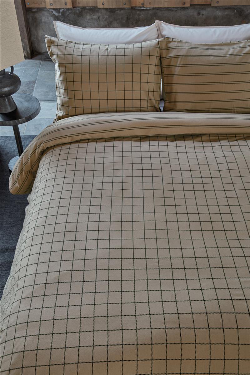 vtwonen Grid sand dekbedovertrek beige - Circular Dreams