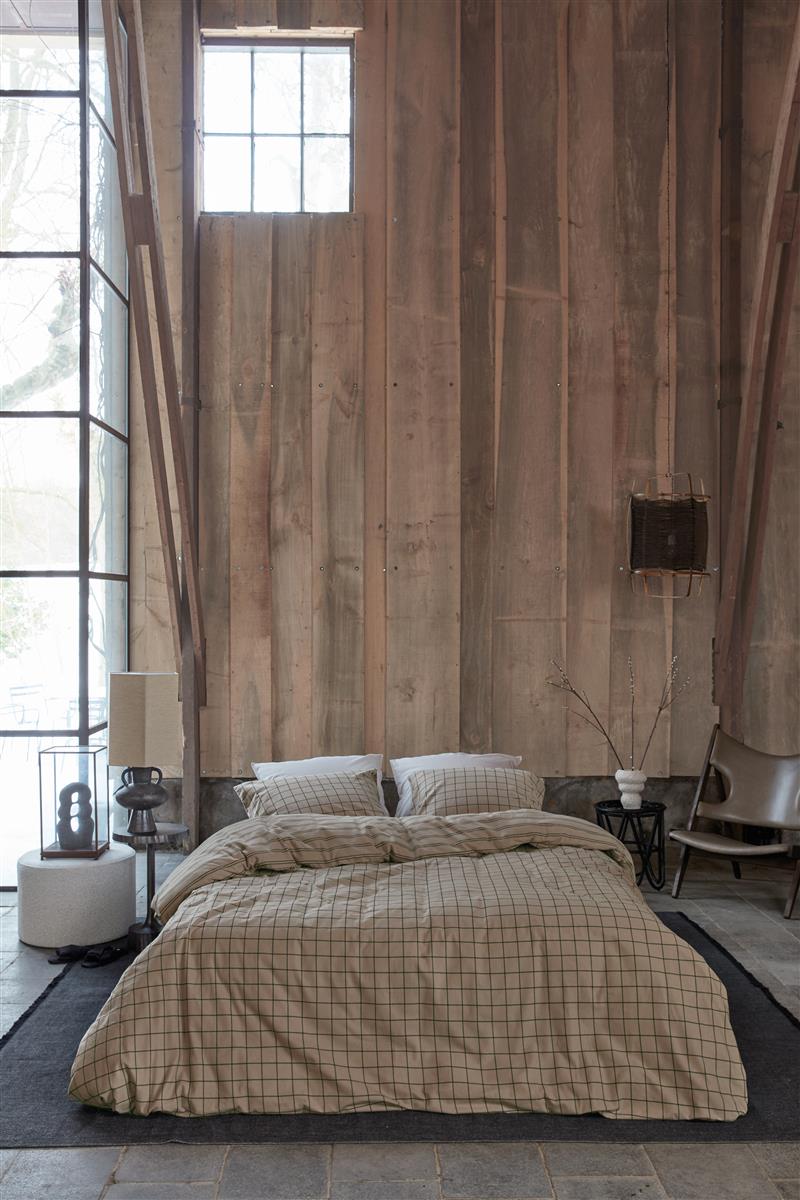 vtwonen Grid dekbedovertrek beige - Circular Dreams