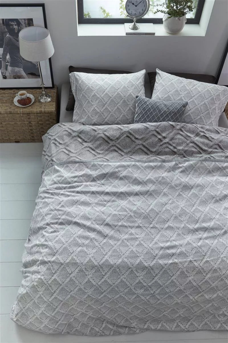 Rivièra Maison Wavmness off White dekbedovertrek bruin NL Lits-jumeaux (260 x 200/220 cm)