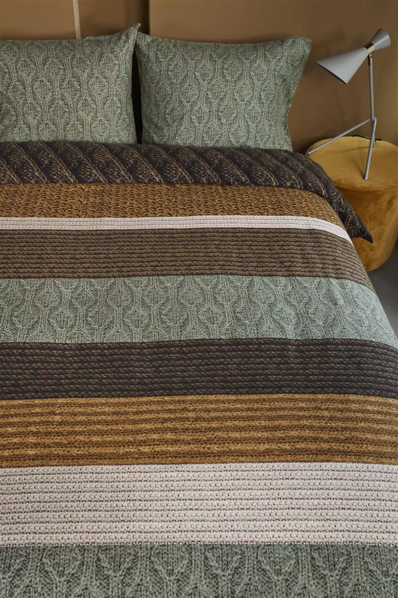 Beddinghouse Lowie Olive green dekbedovertrek groen NL Lits-jumeaux (240 x 200/220 cm)