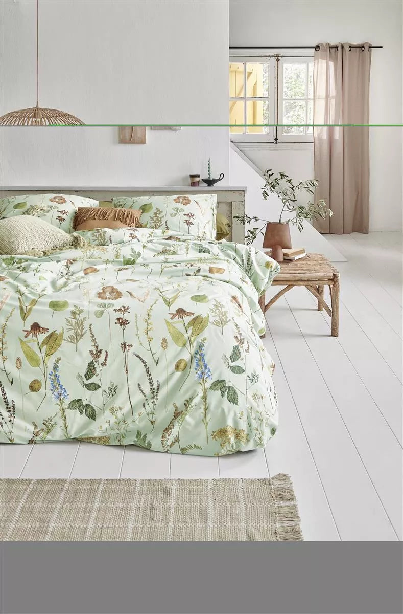 Ariadne at Home Flore Green dekbedovertrek groen NL Lits-jumeaux (240 x 200/220 cm)