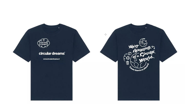 Shirts Unisex - Circular Dreams in het blauw. Duurzaam gemaakt. 